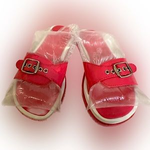 🌸Barbie Bubblegum Pink Slip-on Bickel Slides/Sandals sz:7 flip/flop Super Cute!